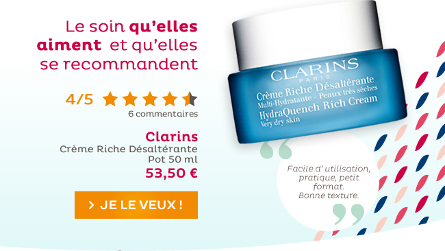 Clarins Crème Riche Désaltérante pot de 50ml 53€50