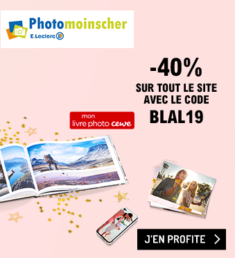 Photomoinscher : -40% sur tout le site avec le code BLAL19. J'en profite